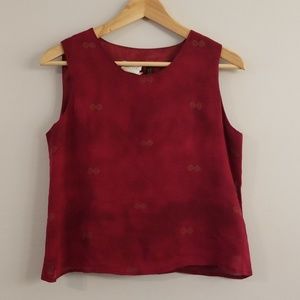 VINTAGE BRAEMAR red tank with gold flowers
